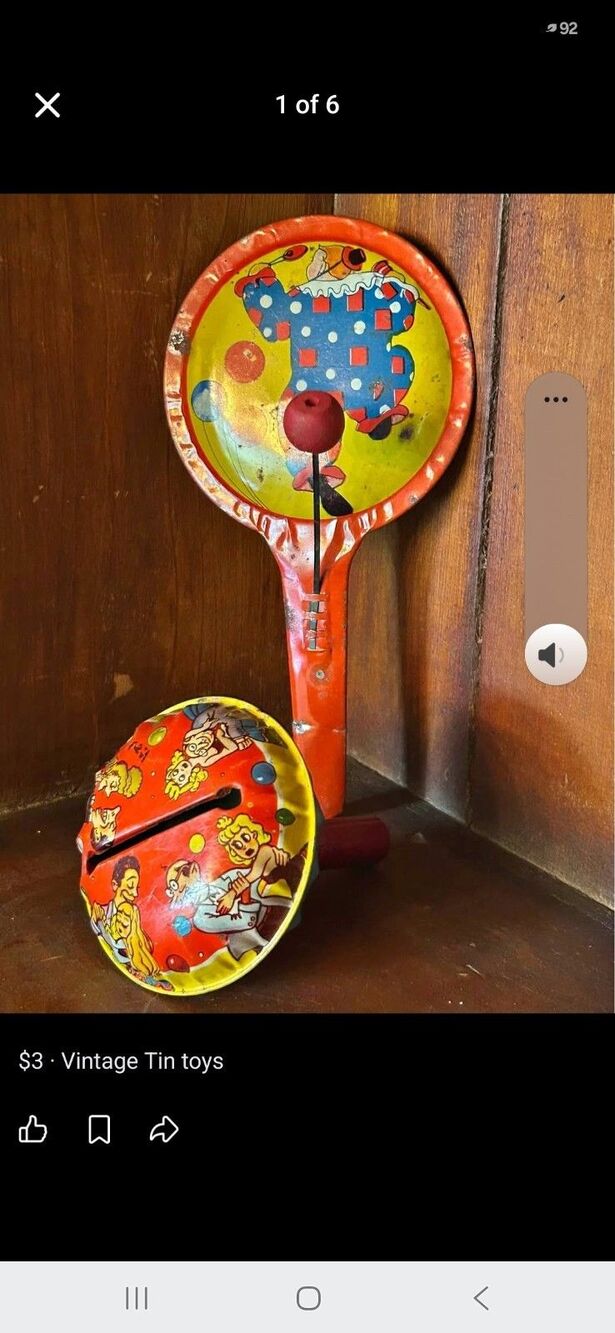 (2) Vintage Possibly KIRCHHOF Life of the Party Metal Tin Litho Noisemakers B18